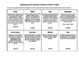 Multiplying and Dividing Fractions Choice Project