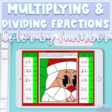 Multiplying and Dividing Fractions | Christmas Color by Number | 