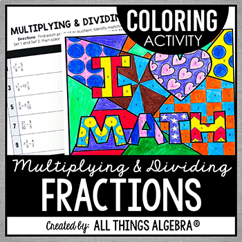 Preview of Multiplying and Dividing Fractions | Coloring Activity