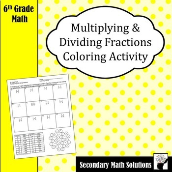 Preview of Multiplying and Dividing Fractions Coloring Activity