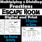 Multiplying & Dividing Fractions Activity: Escape Room Bre