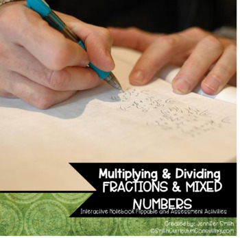 Preview of Multiplying and Dividing Fractions and Mixed Numbers Flippables & Quiz