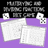 Multiplying and Dividing Fractions Dice Game