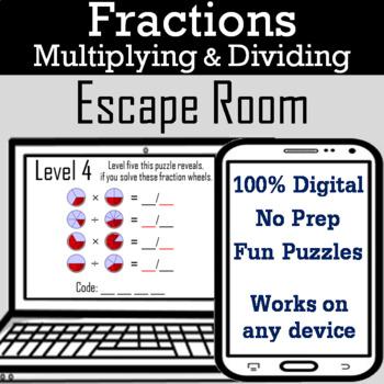 Preview of Multiplying and Dividing Fractions Activity: Digital Escape Room Breakout Game