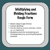 Multiplying and Dividing Fractions Google Form