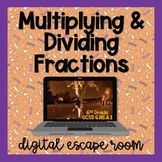 Multiplying and Dividing Fractions Halloween Digital Escape Room