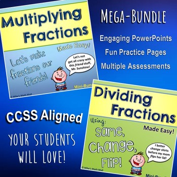 Preview of Multiplying and Dividing Fractions Made Easy (Bundled Unit) - CCSS Aligned