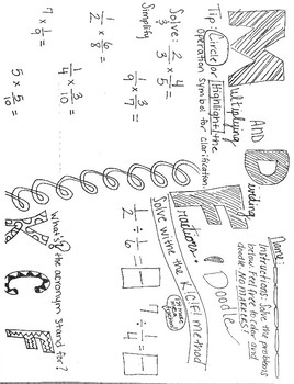 Preview of Multiplying and Dividing Fractions Math Doodle