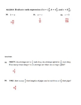 multiplying and dividing fractions mixed numbers quiz answer sheet