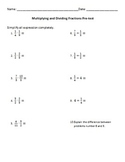 Multiplying and Dividing Fractions Pre-Test EDITABLE