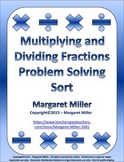 Multiplying and Dividing Fractions Problem Solving Sort