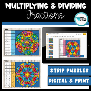 Preview of Multiplying and Dividing Fractions Puzzles Google Classroom Distance Learning