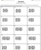 Multiplying and Dividing Fractions Quiz (or review sheet)