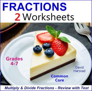Preview of Multiplying and Dividing Fractions - Review and Test Worksheets