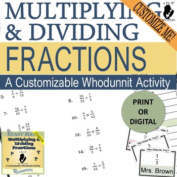 Preview of Multiplying and Dividing Fractions CUSTOMIZABLE Scavenger Hunt PRINT & DIGITAL