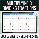 Multiplying and Dividing Fractions Self Checking Sheet for