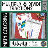 Multiplying and Dividing Fractions Winter Math Color Sheet