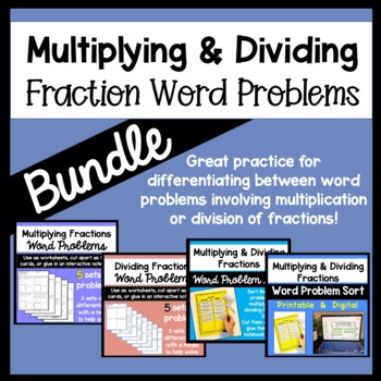 Preview of Multiplying and Dividing Fractions Word Problems Bundle