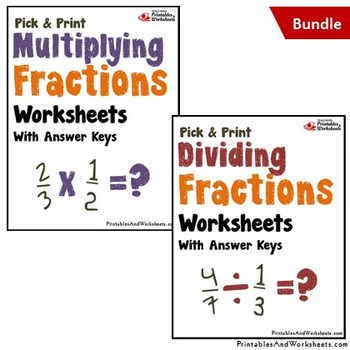 Preview of Review Multiplying and Dividing Fractions Worksheets, Mixed Fraction Practice