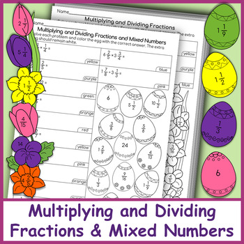 Preview of Multiplying and Dividing Fractions and Mixed Numbers | Easter