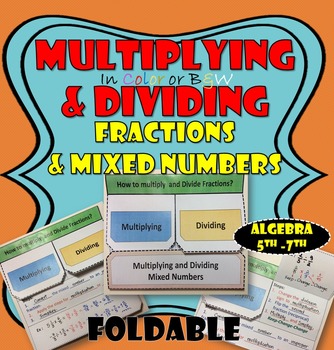 Preview of Multiplying and Dividing Fractions and Mixed Numbers Foldable