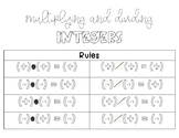 Multiplying and Dividing Integer Rules Resource