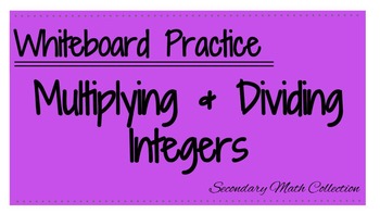 Preview of Multiplying and Dividing Integers Review