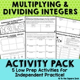 Multiplying and Dividing Integers Activities, Games and Puzzles