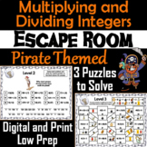 Multiplying and Dividing Integers Activity: Pirate Themed 