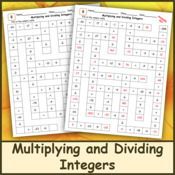 Preview of Multiplying and Dividing Integers Crossword Puzzle