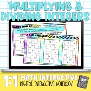 Preview of Multiplying and Dividing Integers Digital Interactive Notebook 