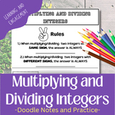 Multiplying and Dividing Integers Doodling Notes and Practice