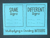 Multiplying and Dividing Integers - Editable Foldable for 