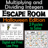Multiplying and Dividing Integers Game: Escape Room Hallow