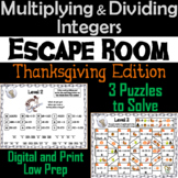 Multiplying and Dividing Integers Game: Escape Room Thanks