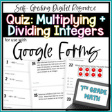 Multiplying and Dividing Integers Google Forms Quiz