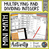 Multiplying and Dividing Integers Math Activities - No Pre