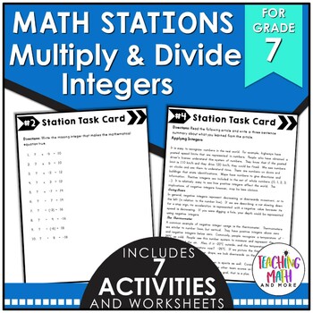 Preview of Multiplying and Dividing Integers Math Stations