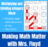 Multiplying and Dividing Integers Maze