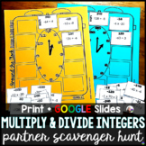 Multiplying and Dividing Integers Math Partner Scavenger H