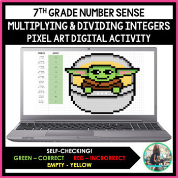 Preview of Multiplying and Dividing Integers Pixel Art Activity (Google Sheets)