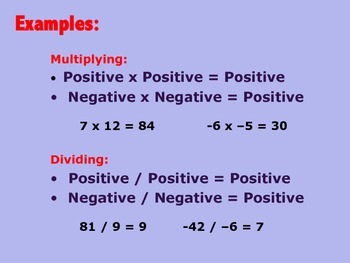 Multiplying and Dividing Integers Powerpoint by Sue's Store | TPT