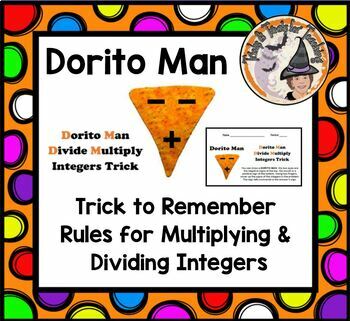 Preview of Multiplying and Dividing Integers Rules Dorito Man Trick