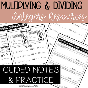 Preview of Multiplying and Dividing Integers Unit | Notes & Activities | Middle School Math
