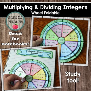 Preview of Multiplying and Dividing Integers Wheel Foldable