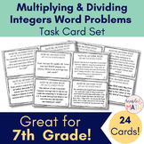 Multiplying and Dividing Integers Word Problems Task Card 