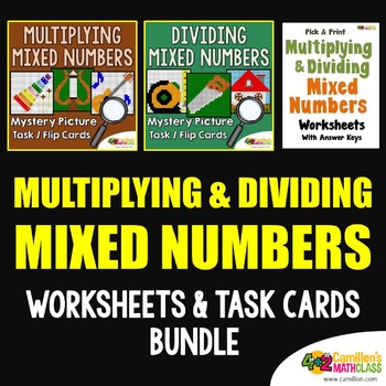 Multiplying And Dividing Mixed Numbers Worksheets Math Mystery Fraction ...