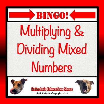 Preview of Multiplying and Dividing Mixed Numbers Bingo (30 pre-made cards!)