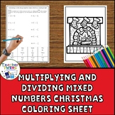 Multiplying and Dividing Mixed Numbers Christmas Coloring Sheet