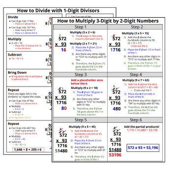 Preview of Multiplying and Dividing Multi-Digit Numbers: Step-by-Step Notes